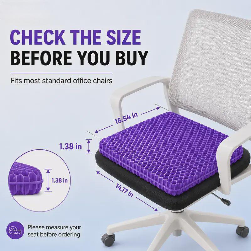 Purple Gel Seat Cushion for Office, Car & Home Comfort
