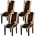 Floral Print Polyester Chair Cover Set with Tablecloth
